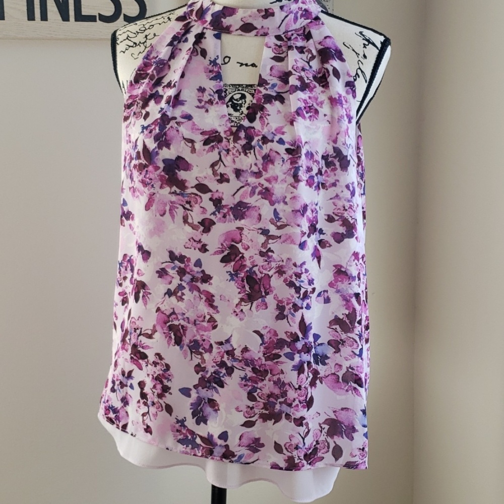 Purple Floral Blouse